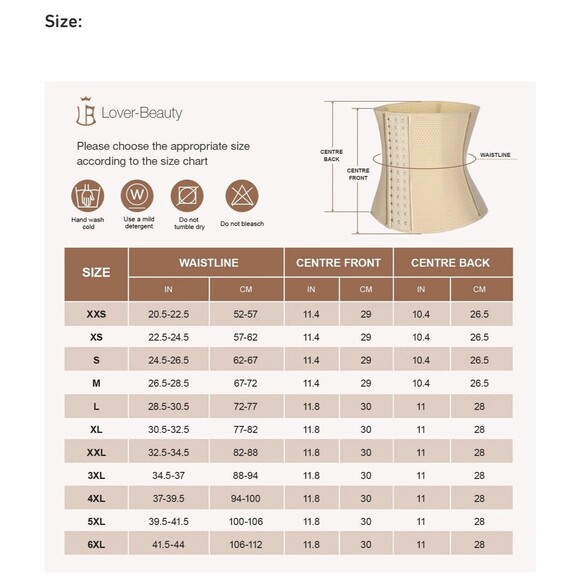 Lover-Beauty 100% Latex Waist Cincher Slimming Waist Trainer Corset SZ M NWT - Picture 10 of 10